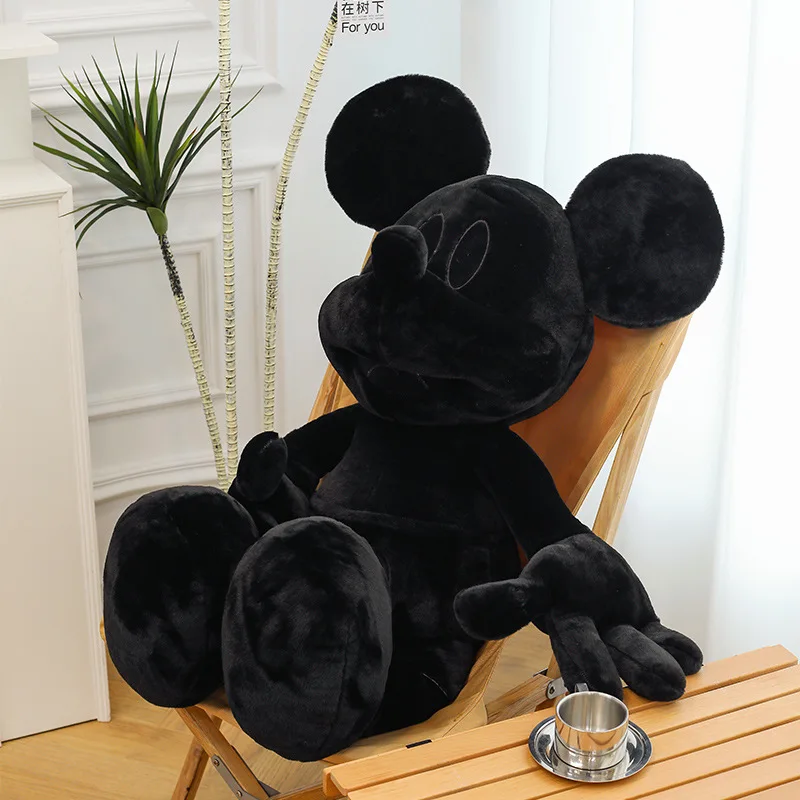 120cm Mickey Mouse Minnie Mouse negro blanco juguete de peluche grande pareja de dibujos animados Kawaii tela suave relleno muñecas niños regalo de cumpleaños