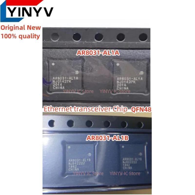 5Pcs AR8031-AL1A AR8031-AL1B AR8031 QFN48 Ethernet transceiver Chip AR8031-AL1A-R AR8031-AL1B -R  Original New 100% quality