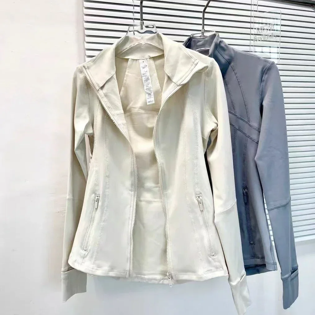 Lemon Women Sports Jacket Training Running Gym Yoga Zipper Jacket High Quality Standing Collar Tight-fitting Sportswear