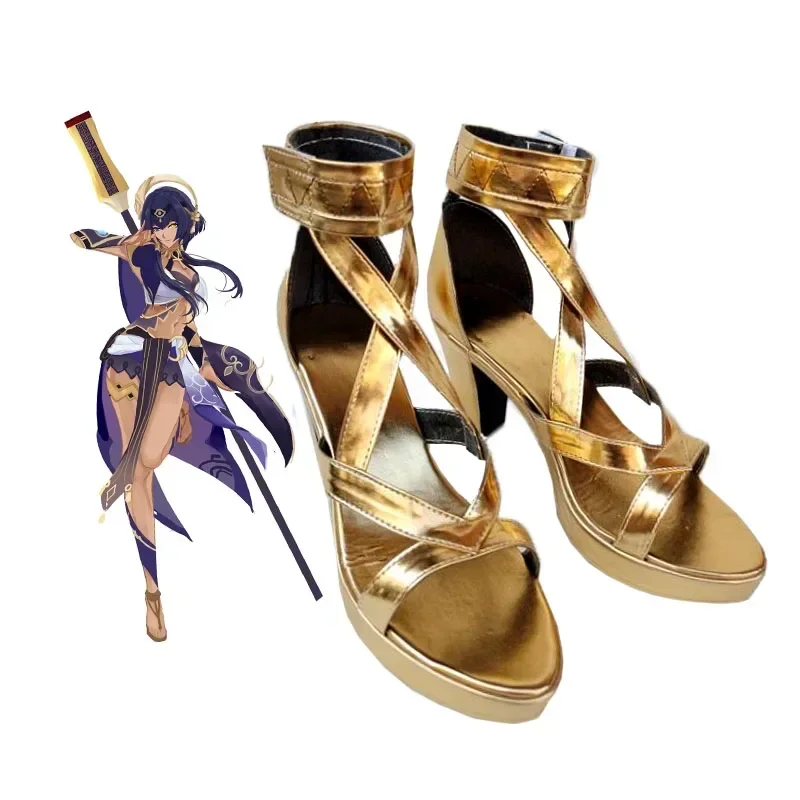 COSSUN Genshin Impact Candace Cosplay chaussures bottes jeu Halloween jeu Genshin chaussures à talons hauts femmes hommes
