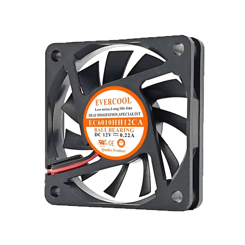 New Cooler Fan for EVERCOOL EC6010HH12CA 6cm 6010 12V 0.22A Cooling Fan 60*60*10MM