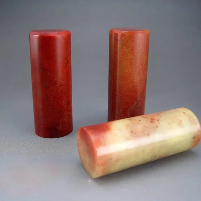 1 Pcs Round Blank Uncarved Shou San Stone Practice Beginner Stamp Seal Chapter for Painting Calligraphy