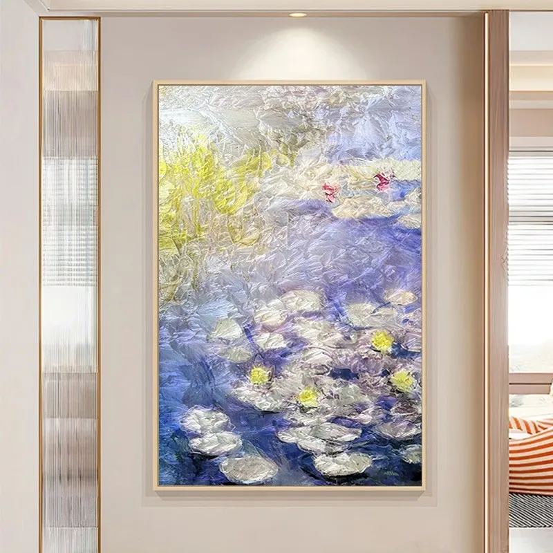 

Entrance villa partition screen light luxury high-end painted embossed art glass can be fixed,