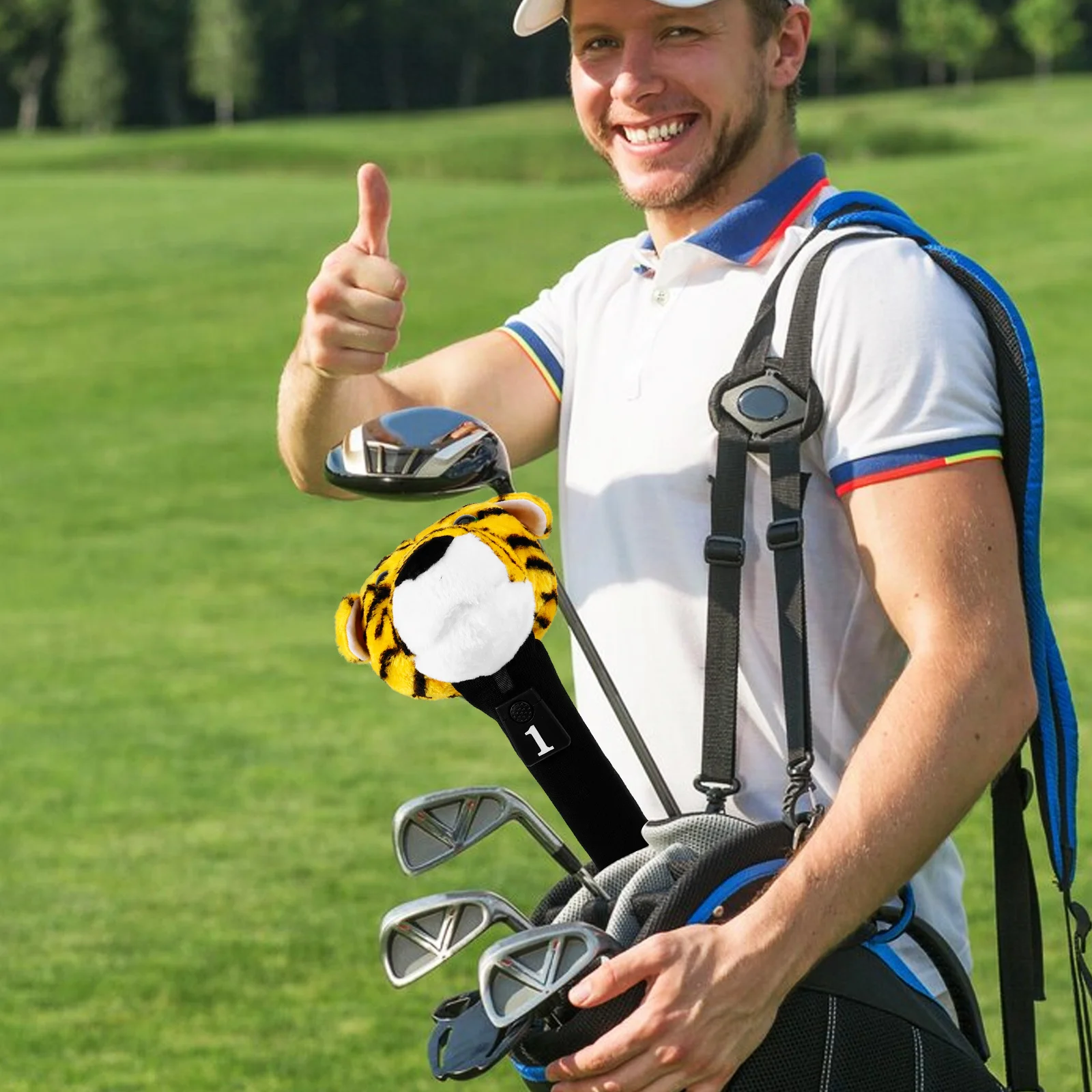 

Tiger Inspired Golf Club Head Cover Heavy Duty Stitching Anti Vibration Secure Fit Fashionable Color Match Ideal for Sports