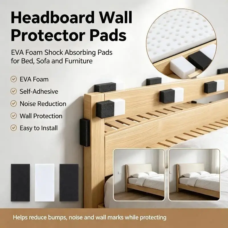 5Pcs Self Adhesive Furniture Pads EVA Sponge Anti-Vibration Pad Wall Floor Protector Mute Bumper Pads Furniture Buffer Accessory
