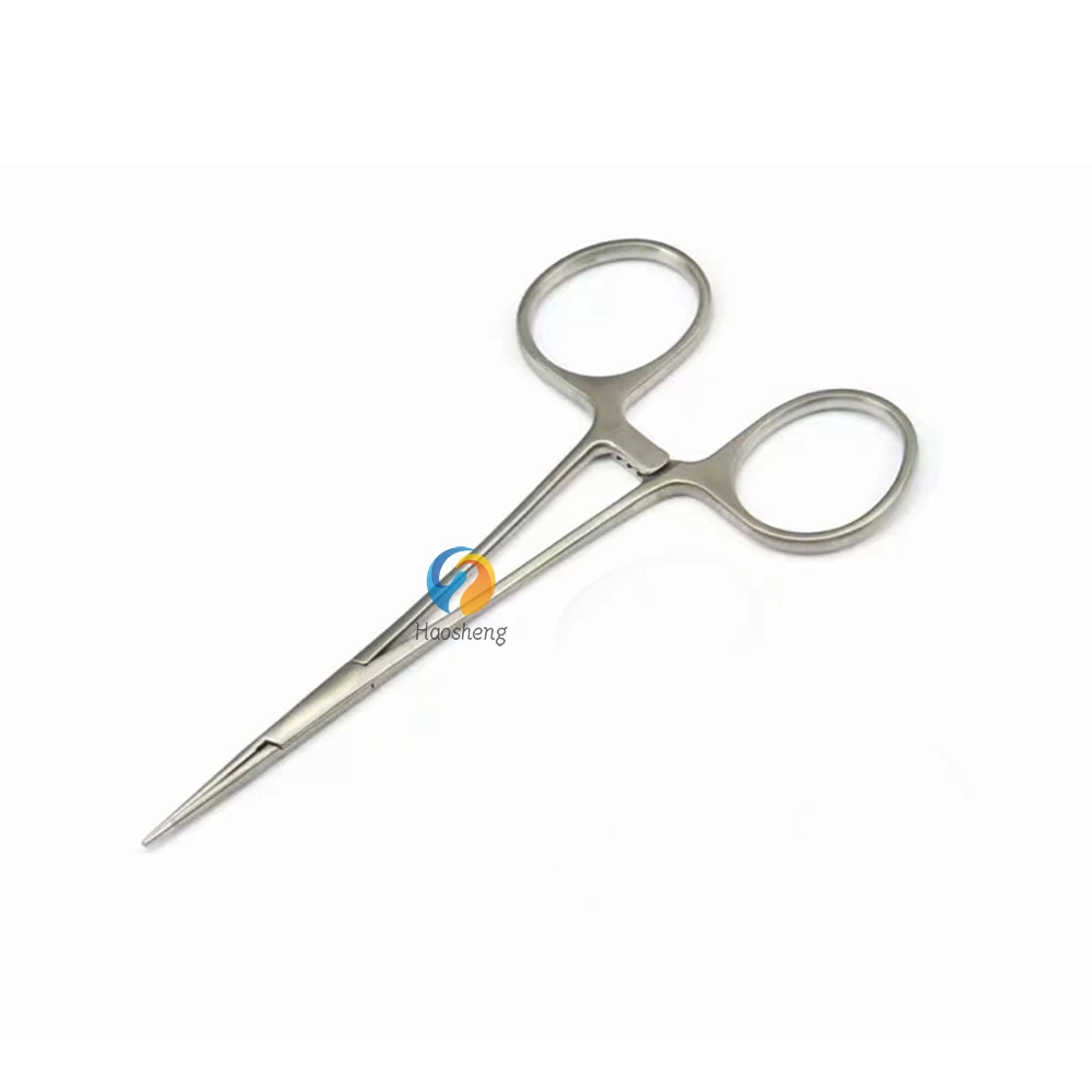 Aço inoxidável Medical Vascular Forceps, Alicate do mosquito Mirco, Alicate de pálpebra duplo, Instrumento de Cirurgia Plástica Hemostática, 12.5cm, 0.3mm