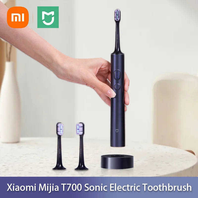 Xiaomi-Mijia T700 Escova de Dentes Elétrica Sônica, Display LED, IPX7, Máquina Completa, Impermeável, Super Densa, Cerdas Macias, Carregamento