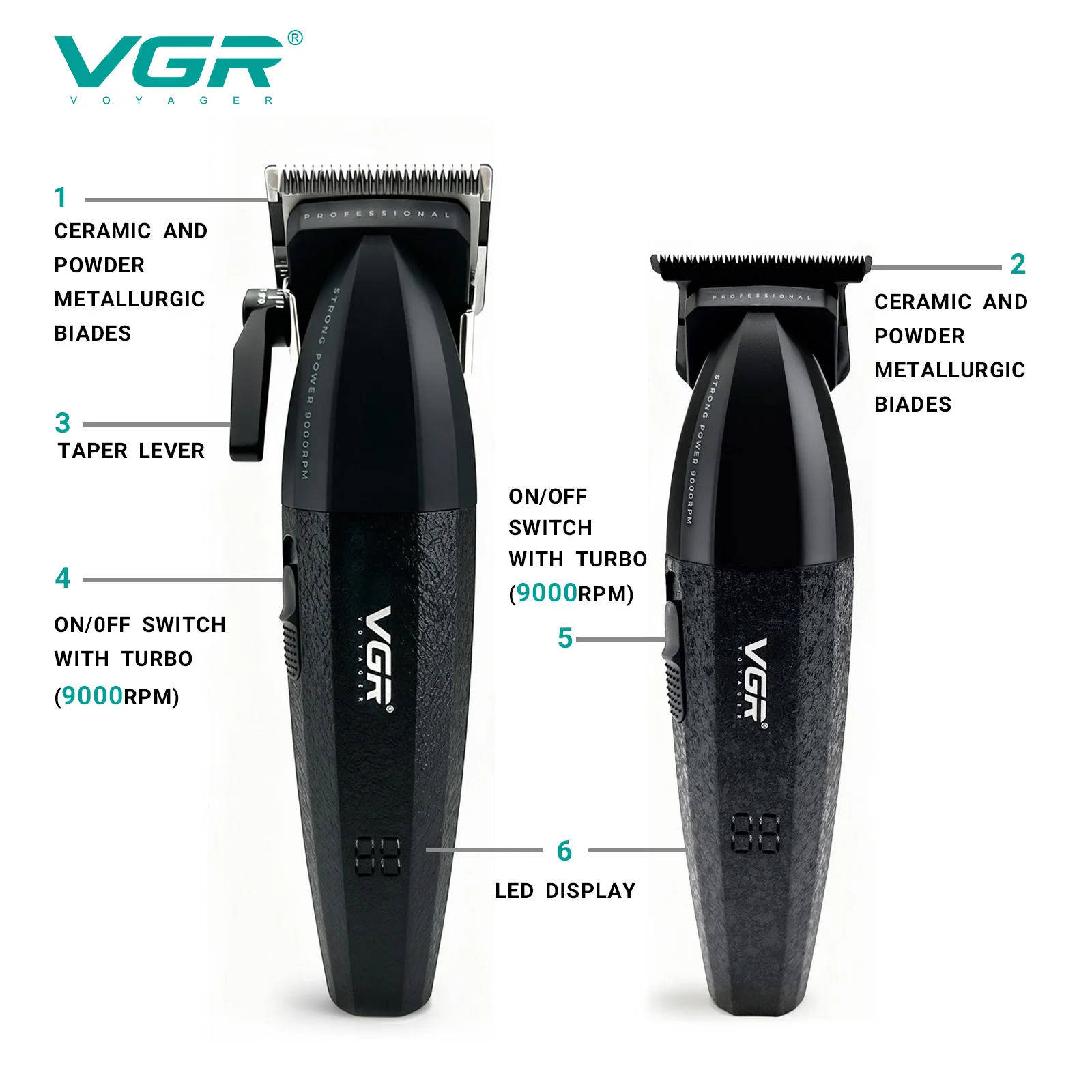 VGR メンズ ヘアトリマー コードレス 電動バリカン V-977 V-377