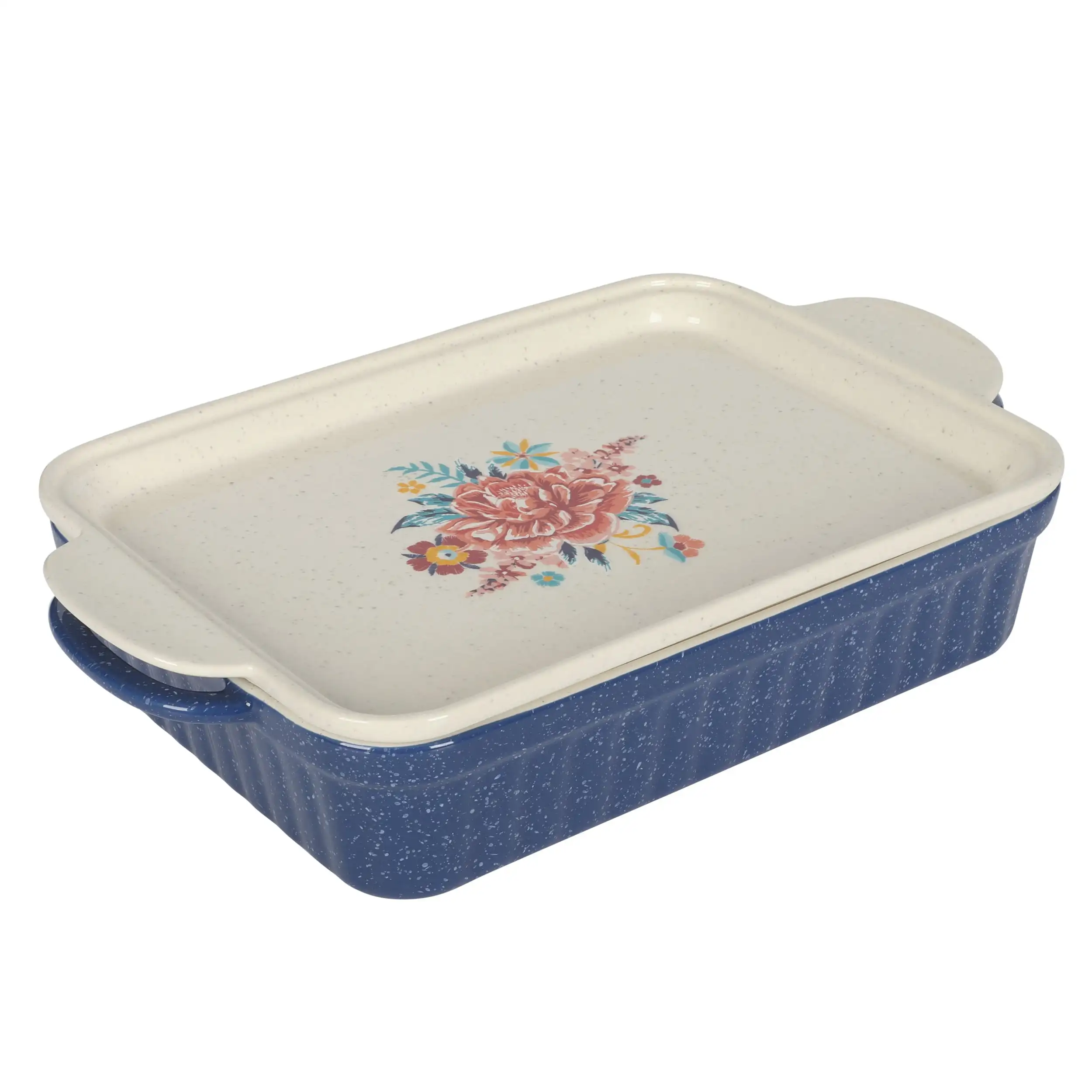 

Keepsake Floral 9 x 13 Ceramic Baking Dish with Platter Lid