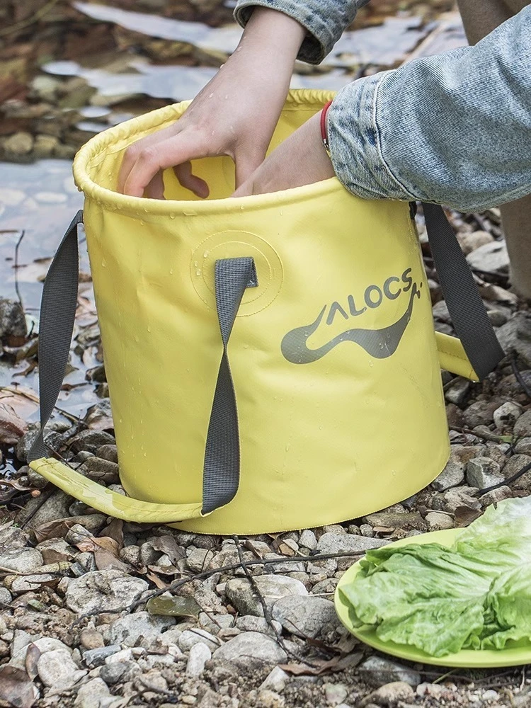 

ALOCS 11L Outdoor Water Bucket, Portable Water Storage Bucket, Fishing Bucket, Folding Water Bucket, Car Washing Water Bucket