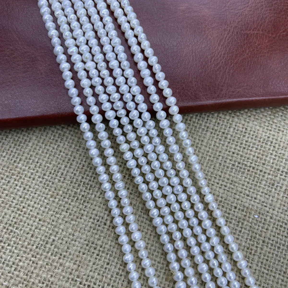 

Natural Freshwater Round 3-4mm AAAA Sparkle White Pearl Loose Bead Jewelry Make DIY Necklace Bracelet Accessories Women Wedding