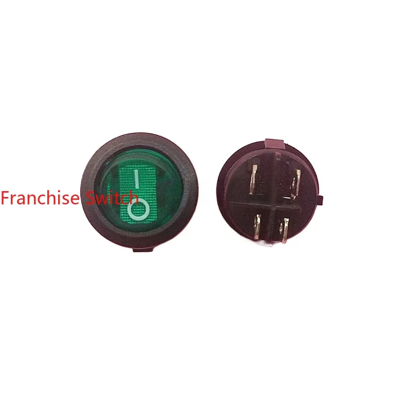 

10PCS R131-22C Four-leg double-way AC round ship type switch with green light Power R13