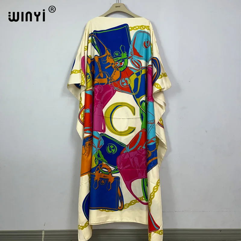 WINYI new dress Summer Print Elegant Muslim africa clothing dress beach outfits for women evening dress party turkey dressesnew