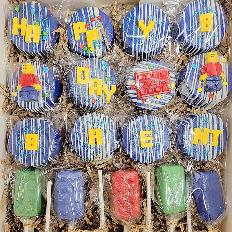 Building Bricks Robots Fondant Silicone Mold For Cake Border Decorating Cupcake Topper DIY Candy Chocolate Crafts Clay Tools