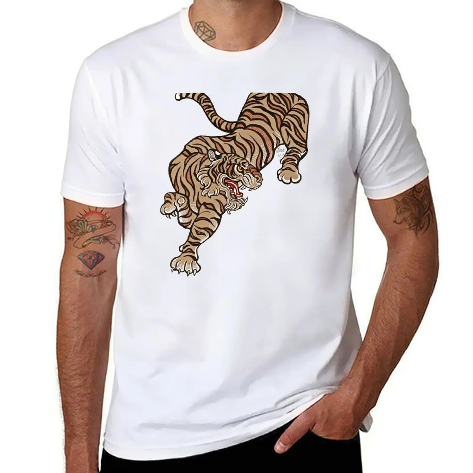 

Tiger in Asian Style T-Shirt anime tshirt man t shirt graphic T-Shirt