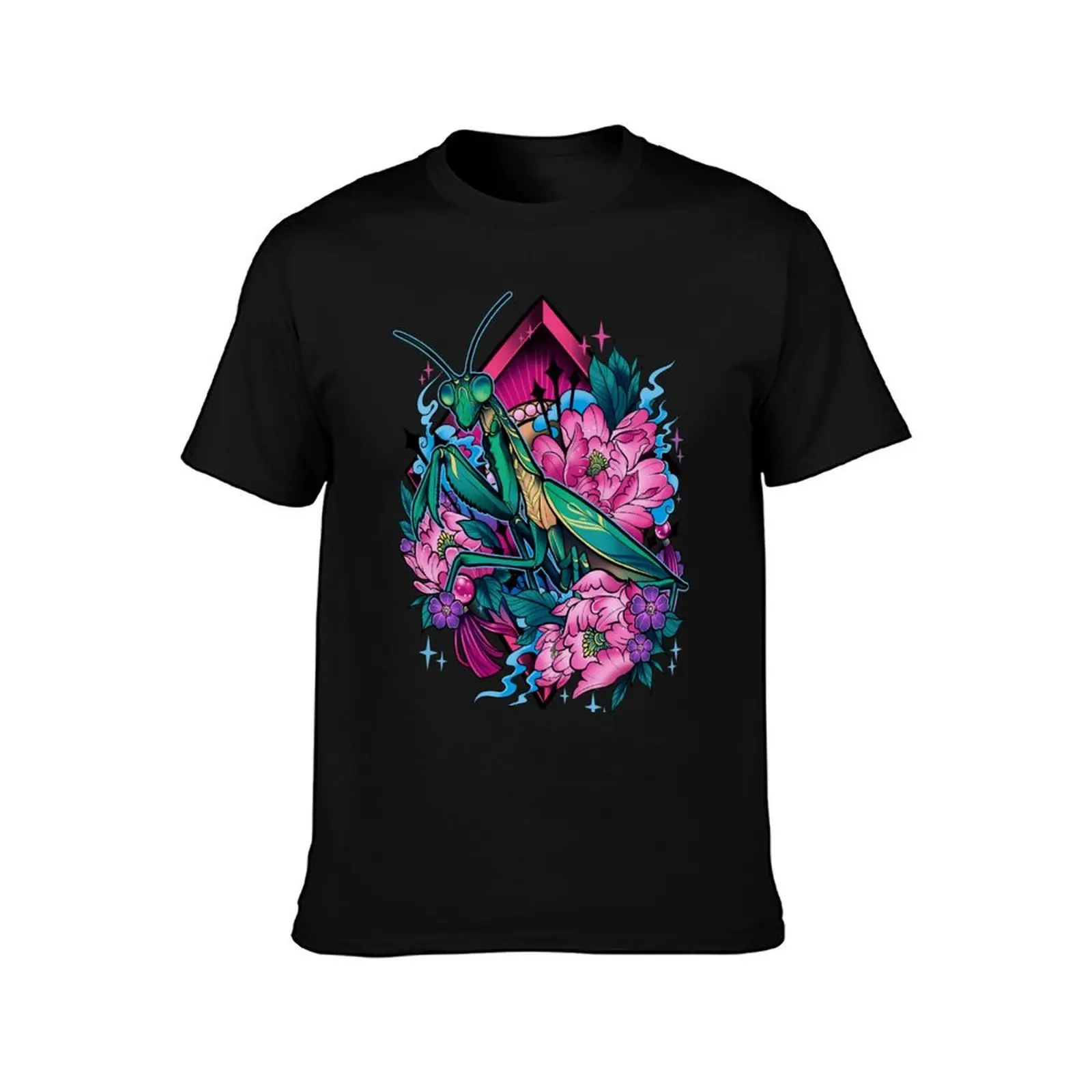 Praying mantis T-Shirt cotton t shirts man 100% T-Shirt