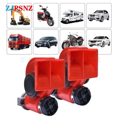 Imagen 2 del producto Kits de bocinas de aire compactas de doble tono para coche, camión, camión, SUV, RV, tren, caravana, barco, doble tono, súper fuerte, impermeable, 12V, 24V