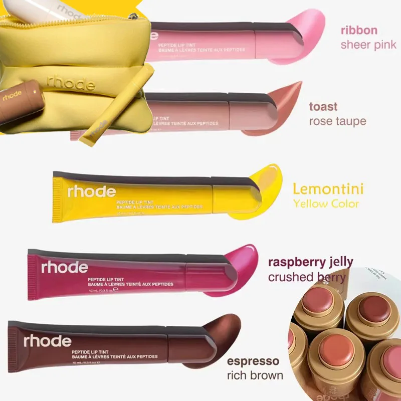 الصيف ماكياج محدود ماتي أحمر الشفاه مقاوم للماء ودائم 21 لون ملمع الشفاه ليمونتي صندوق عصير أحمر الخدود الأصفر حقيبة التخزين