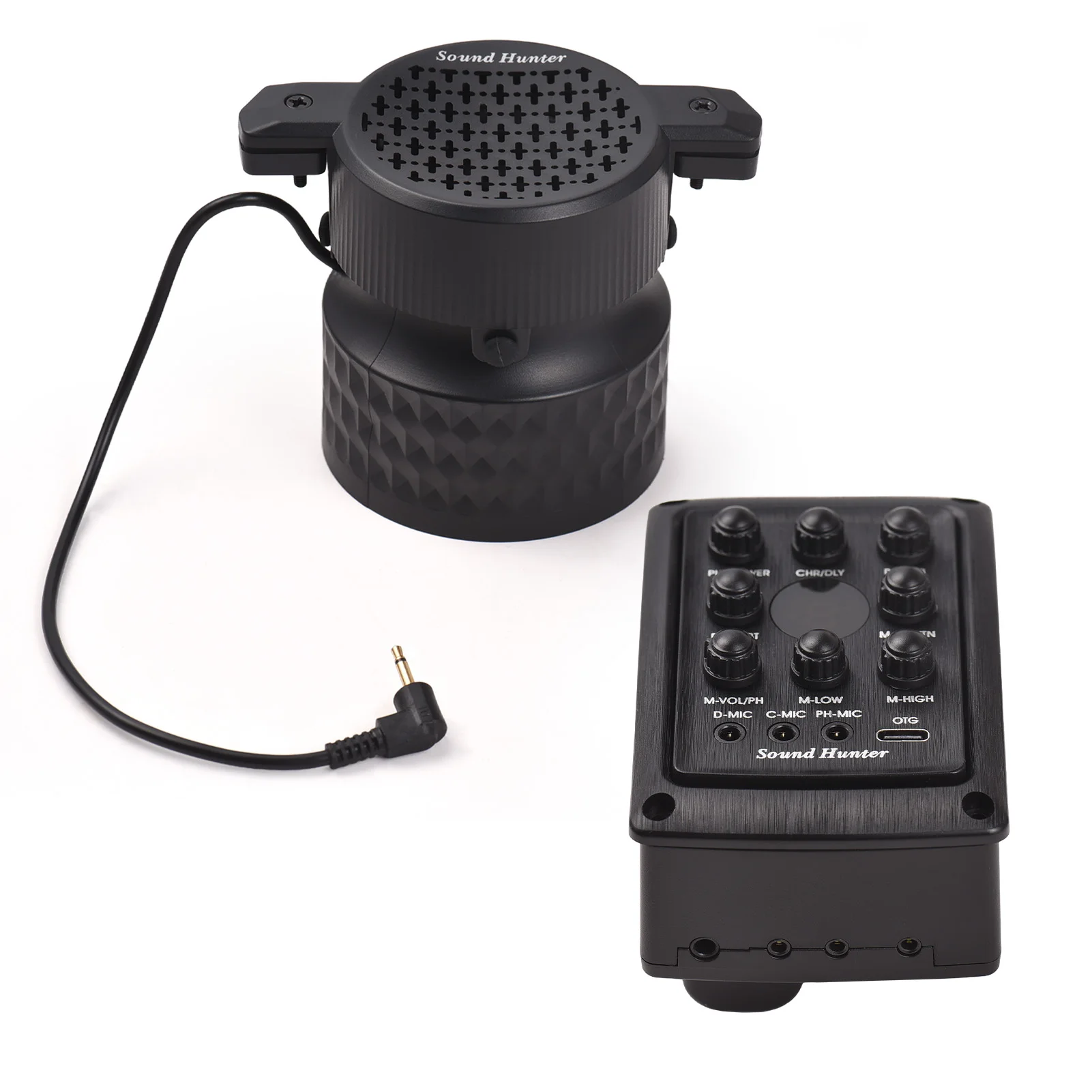 

Звуковой охотник, гитарный звукосниматель, деревянный динамик 8 Вт, звуковое отверстие для гитары, плата звукоснимателя с задержкой хору, функции реверберации, звукосниматель без перфорации