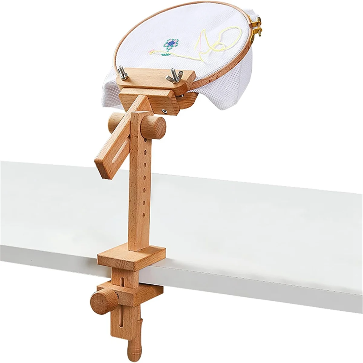 Embroidery Stand,Adjustable Tabletop Embroidery Table Stand, Desktop 360 Rotating Embroidery Lap Frame for Lap Table Bed