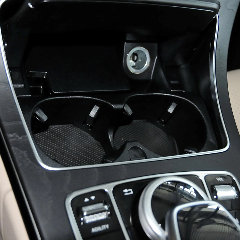 Car Center Console Water Drink Cup Holder Insert Panel For Mercedes Benz C GLC E V CLS Class W205 W253 W213 W447 W257 W238