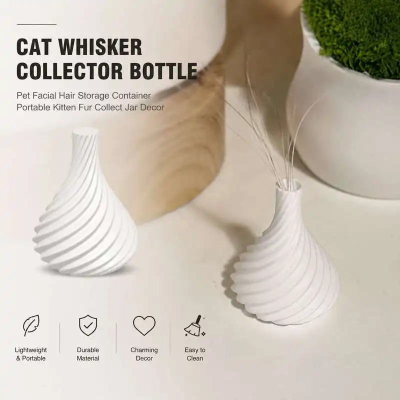 Portable Kitten Whisker Collecting Bottle Pet Cat Facial Hair Storage Jar Decorative Display Vessel