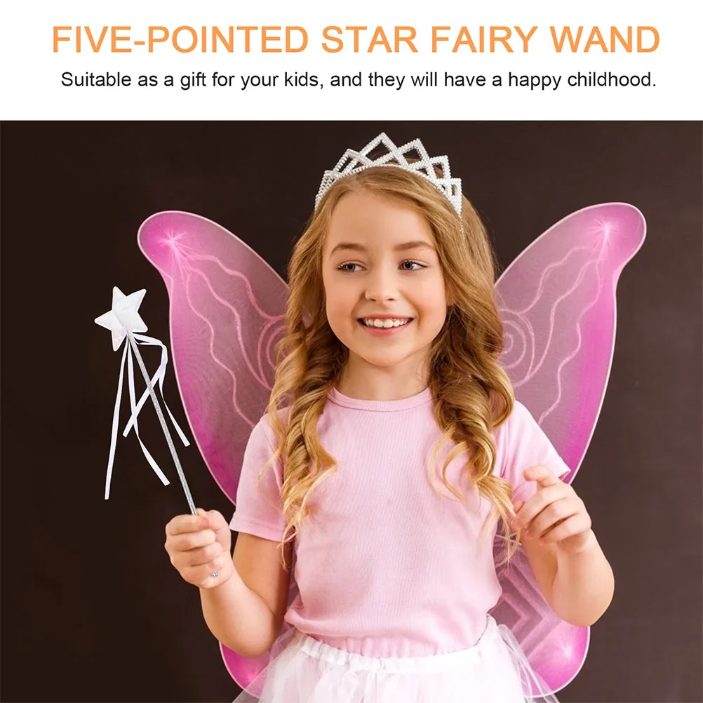 

5Pcs Star Fairy Kids Halloween Party Cosplay Stage Toy Light Tassel Angel Costume Dress Up Performance for Girls