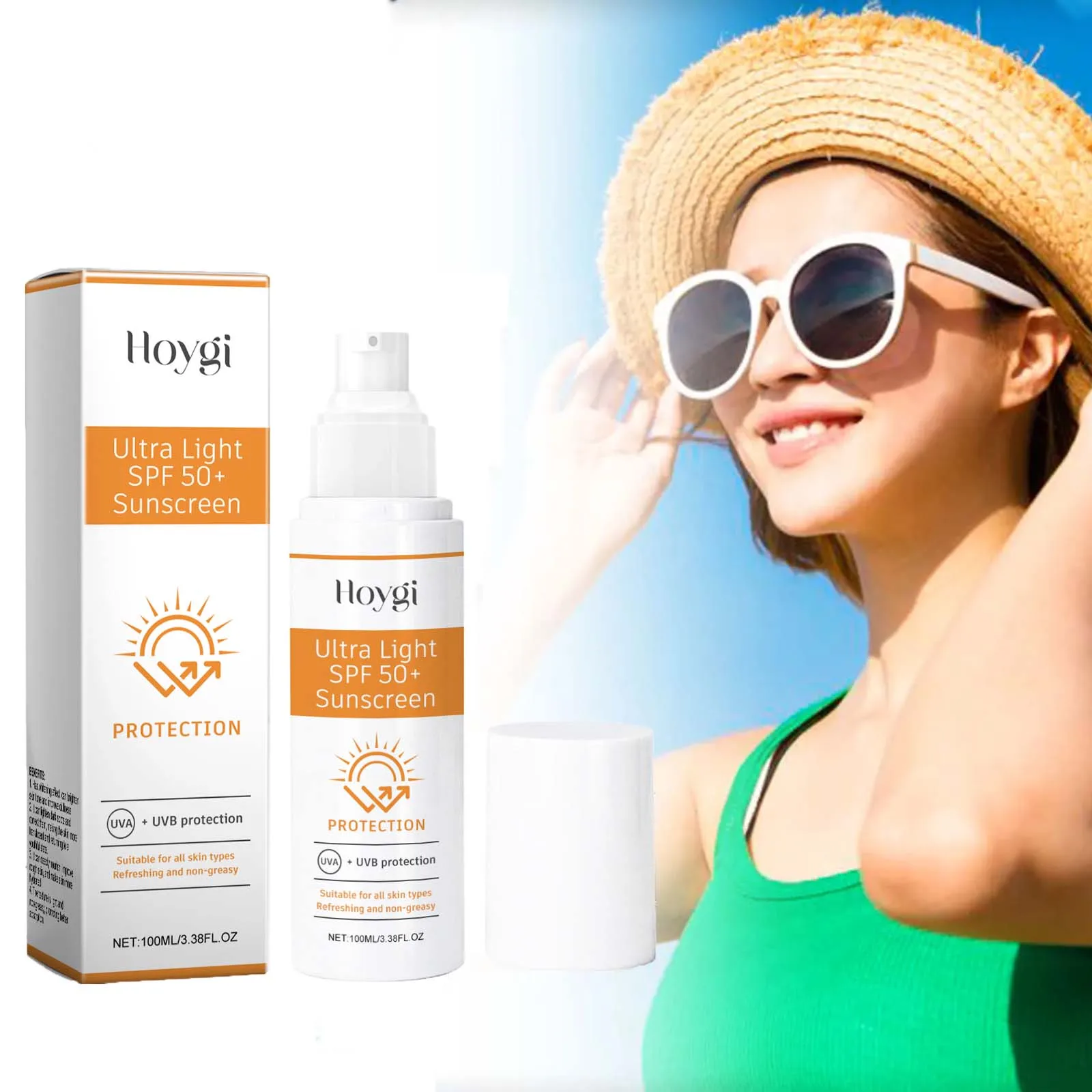 

UV Protection Moisturizing Cream Nourishing Non-Greasy Refreshing & Breathable Lightweight SPF 50+ Face Sunscreen for Outdoor