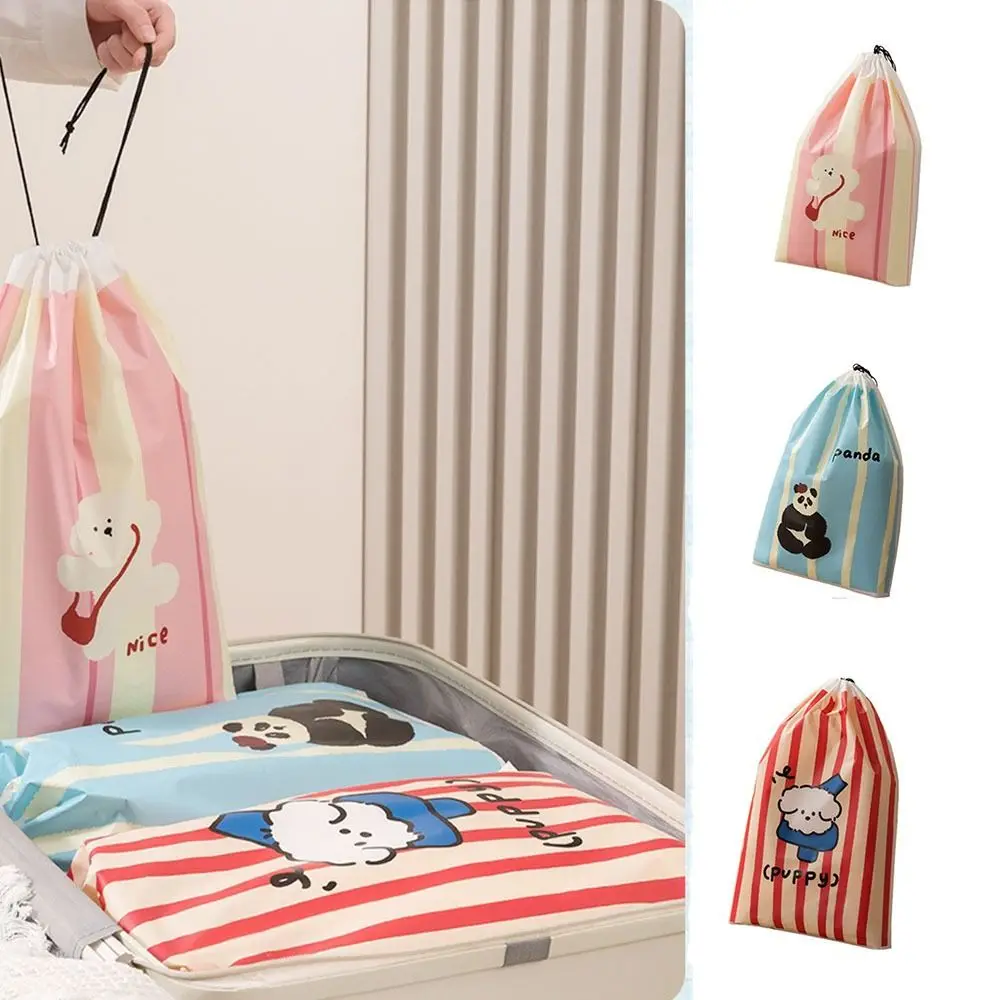 

Dust-proof Drawstring Storage Bag Waterproof Large Capacity Clothes Shoe Packing Bag Space Saving Panda/Puppy Pattern
