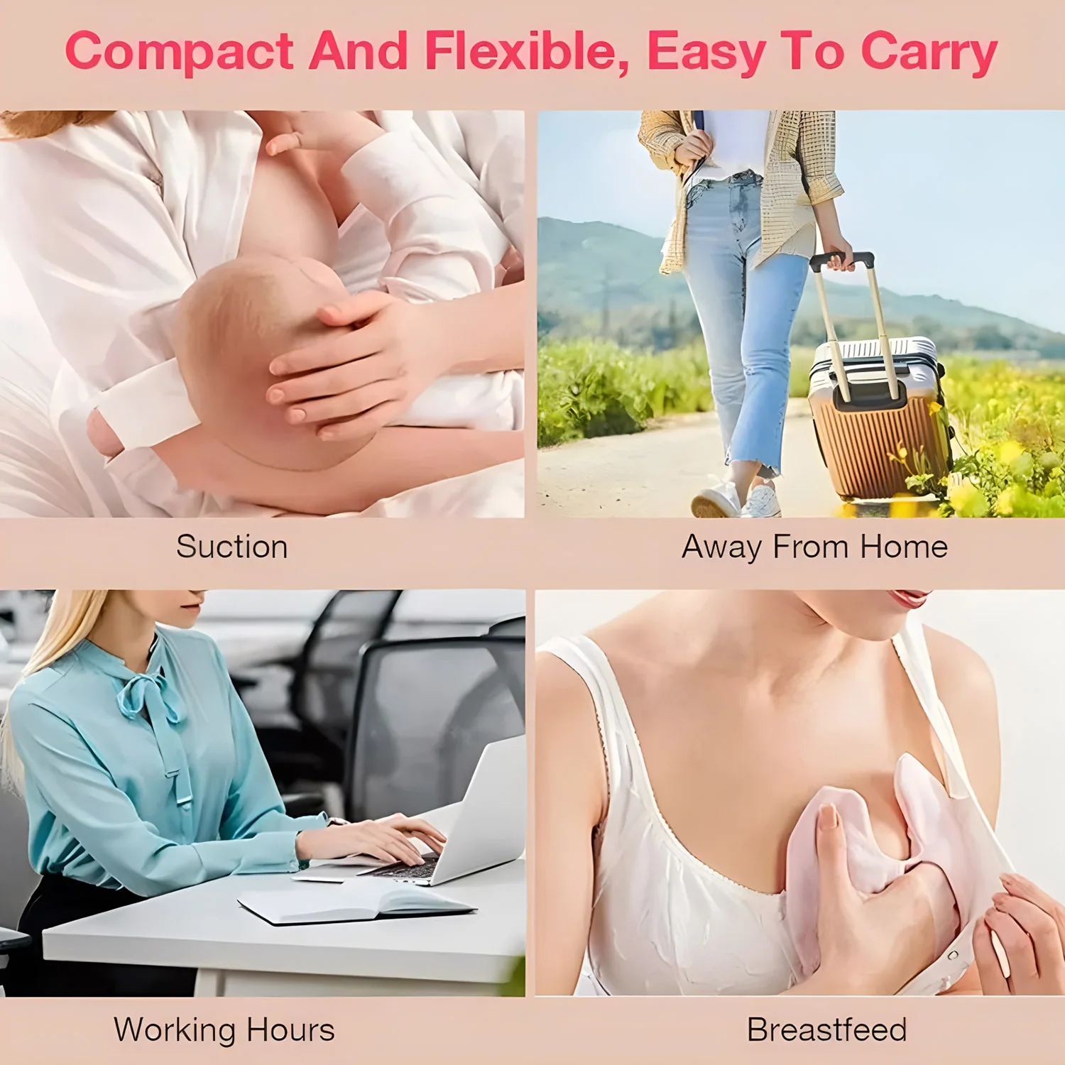 2IN1 Electric Breast Pump Smart Automatic Breast Milk Machine Baby Milk Bottle & Baby Pacifier Portable Nipple Suction Breast view 6