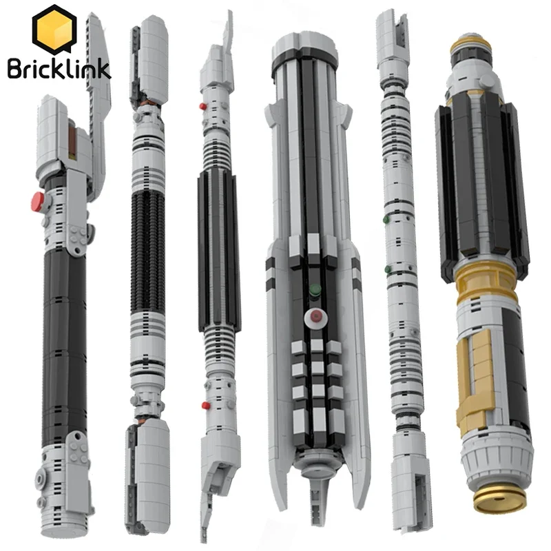 Bricklink MOC Lasersword Model Space Wars Movie Figures Weapon Lightsaber Hilt Sets Building Blocks Kid Toys Christmas Gift