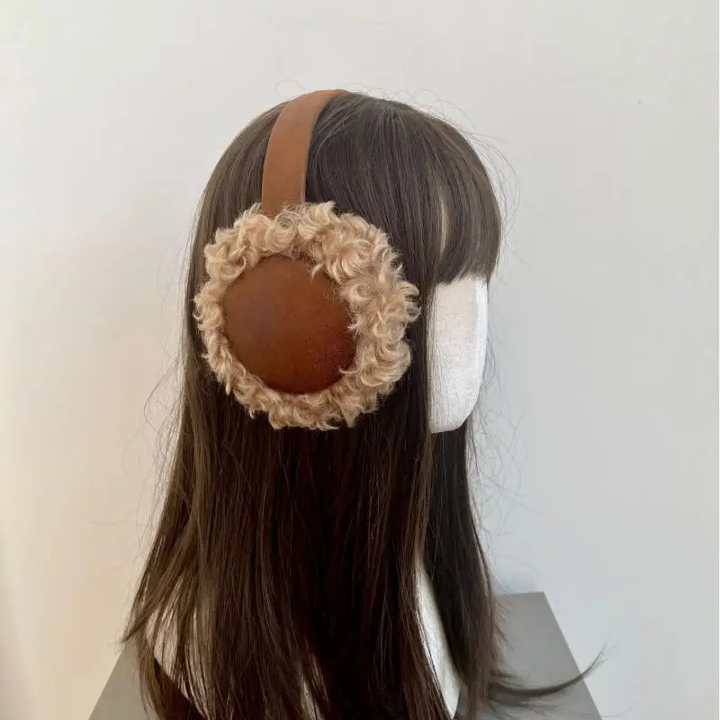 Autumn And Winter Warm Earmuffs For Women Outdoor Cycling Thickened Cold-proof Earmuffs Suede Curled Plush Earmuffs Winter