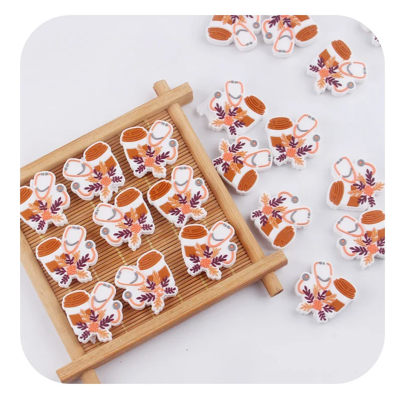 

ABCPICK 3pc New Mini Cartoon Tea Cup Flower Focal Silicone Beads For Jewelry Making DIY KeyChain Necklace Bracelet Accessories