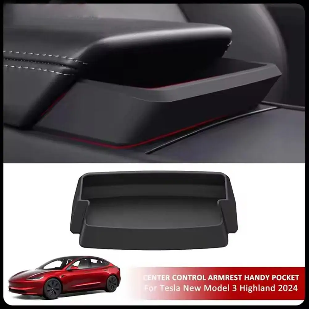 For Tesla Highland Y Center Console Armrest Environmentally Convenient Friendly Box Silicone Pocket Box Storage Gla T5E1 - Image 4