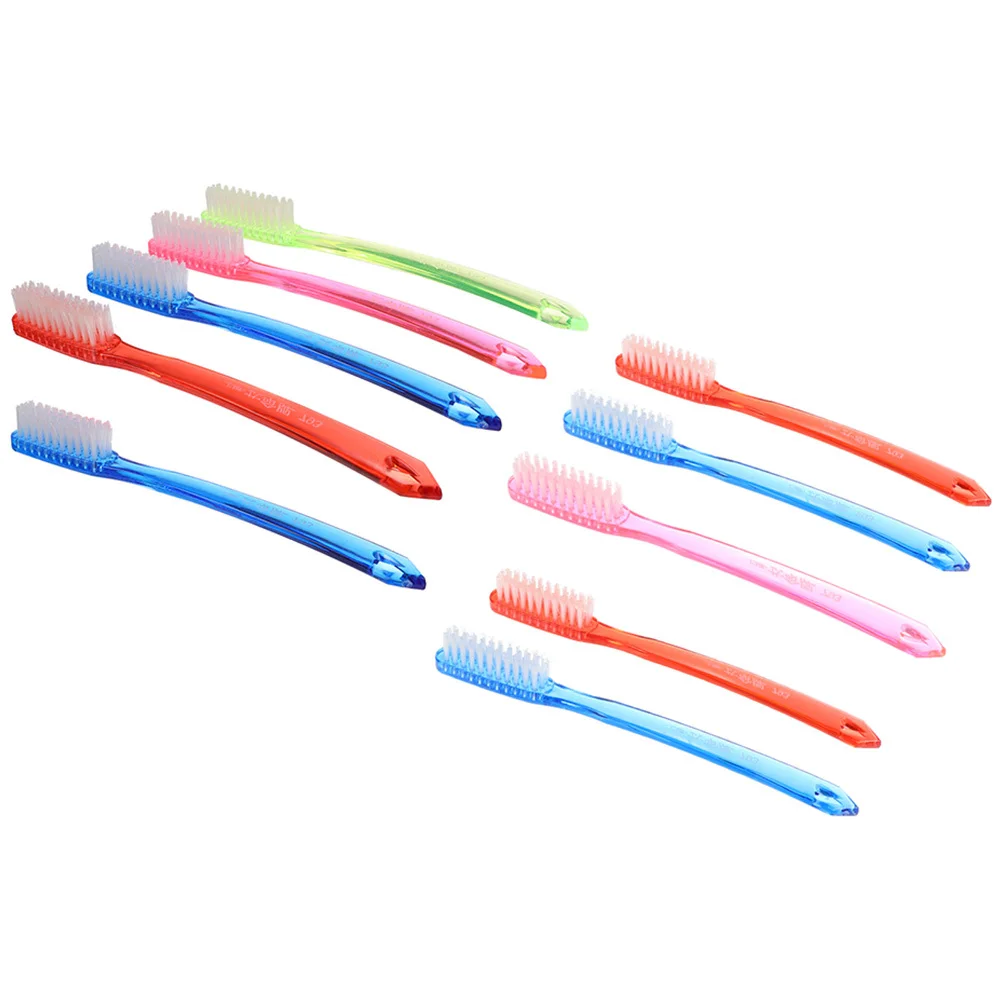 Ensemble de brosses à dents de voyage portables, 10 pièces, poils durs pour adultes, brosse à dents manuelle résistante à l'usure pour dents et soins des gencives appropriés