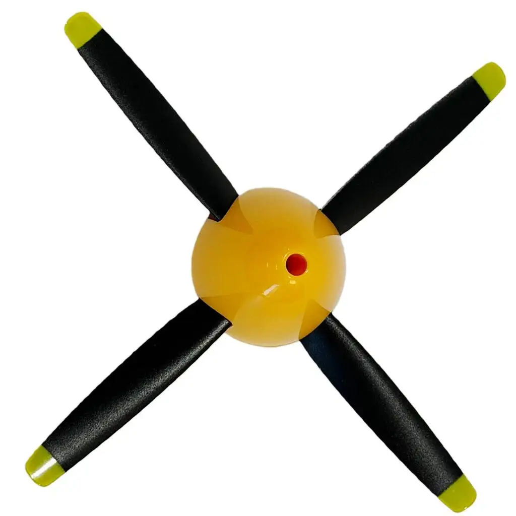 Das Zubehör für das Sayzon P51D Musting RC-Flugzeug (510 mm Spannweite) umfasst einen Propeller und ein rotes/gelbes Fahrwerk. – Detail 32