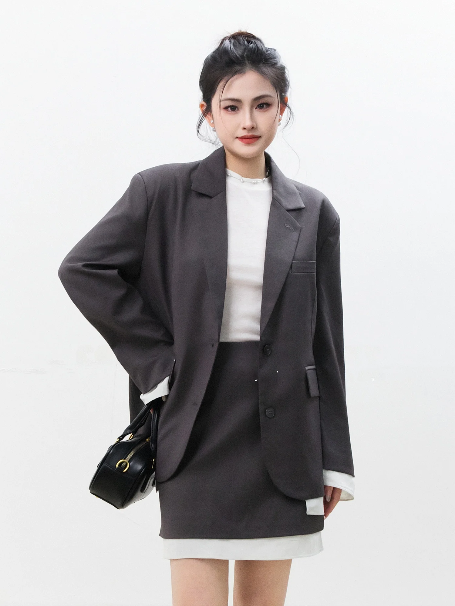 

Костюм-двойка Chelzy Old Money: юбка и пиджак, женский, для офиса, весна-осень, профессиональный дизайн, с завышенной талией, модный