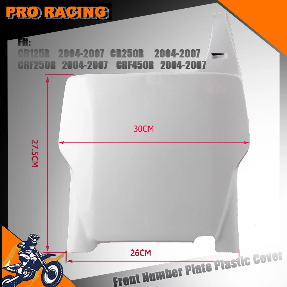 

Motorcycle Name Plate Front Number Plates For HONDA CR125R CR250R CRF250R CRF450R 2004-2007Off Road Racing Motocross ATV Plastic