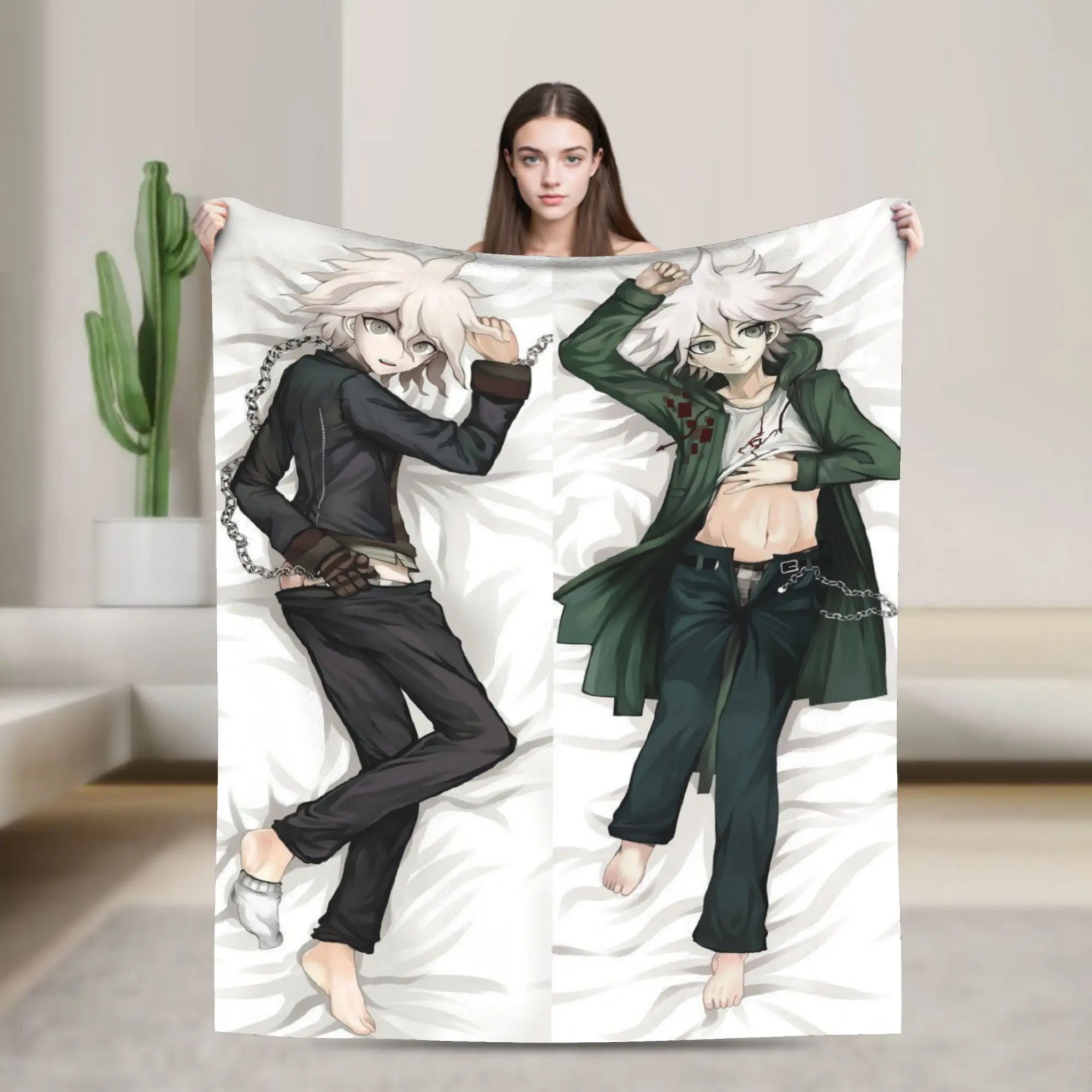 New Nagito Komaeda The Ultimate Blanket Soft Flannel  Cozy Throw Blanket Machine Washable