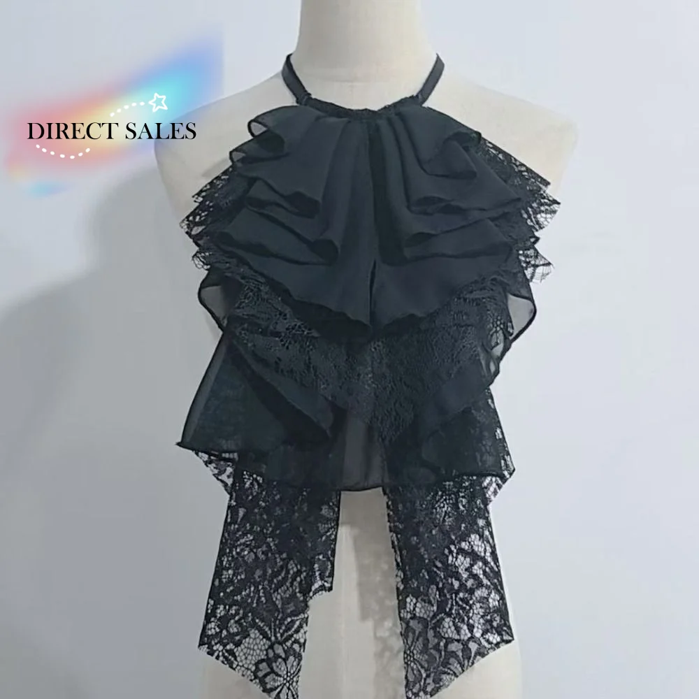 

Универсальный съемный многослойный кружевной воротник с регулируемым ретро-дизайном и оборками, элегантный фальш-воротник из кружева для самостоятельного изготовления, подарок