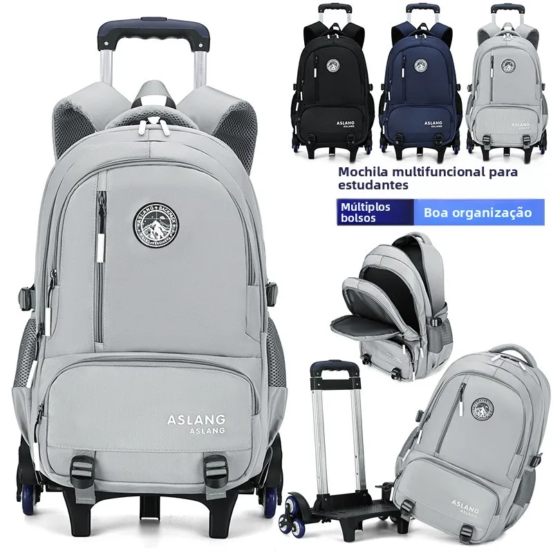 new-large-capacity-waterproof-backpack-with-pull-rod-for-middle-and-primary-school-boys-climbing-stairs-two-purpose-bag