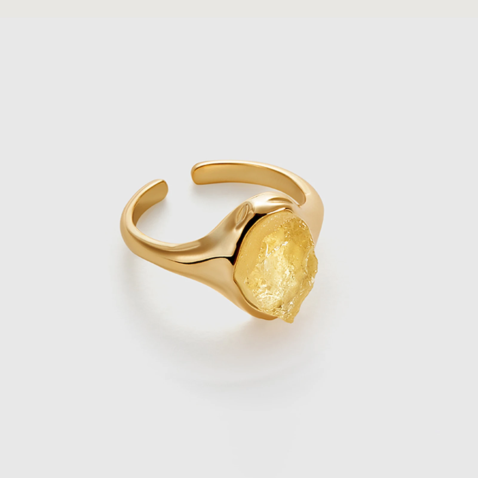 

Seallia Unique Irregular Gemstone Rings for Women Girls, Adjustable Size14K Gold Plated Rings Jade Décor