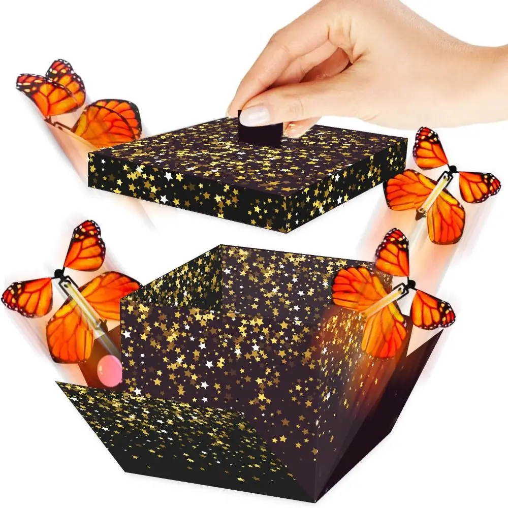 Anniversary Surprise Flying Butterfly Box Happy Birthday Party Decorations Creative Bounce Box Surprise Jumping Box