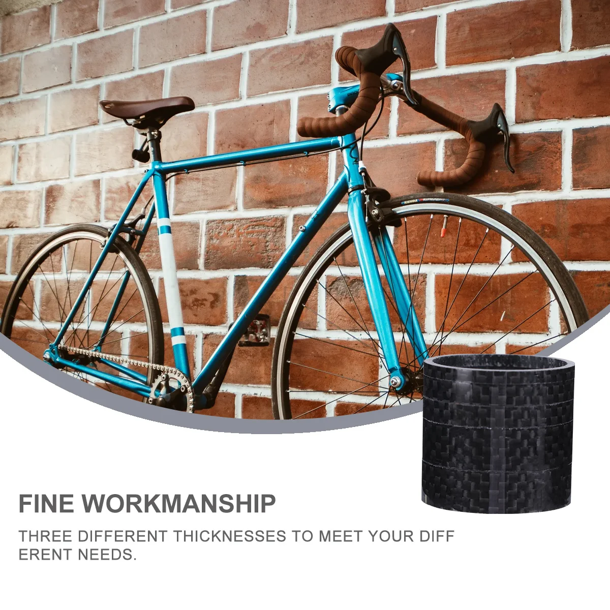 

5pcs Carbon Fiber Headset Fork 3 Thickness Bike Stem Kit Durable For Handlebar Adjustment Bike Spacers Headset Spacers Set