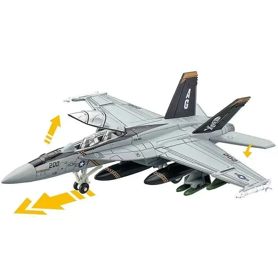 1:72 Scale Replica F18 F-18 VF103 Grumman Tomcat Super Hornet F/A-18F Pirate Flag Fighter US Navy Plane Military Model Toys Kids