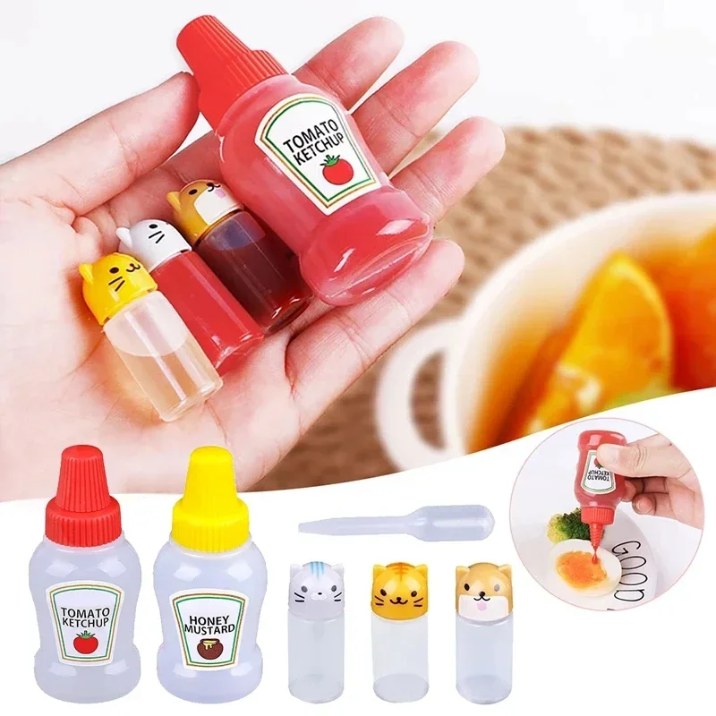 

Mini Squeeze Bottle Seasoning Sauce Kids Cartoon Lunch Box Kitchen Accessories for Spice Bento Small Container