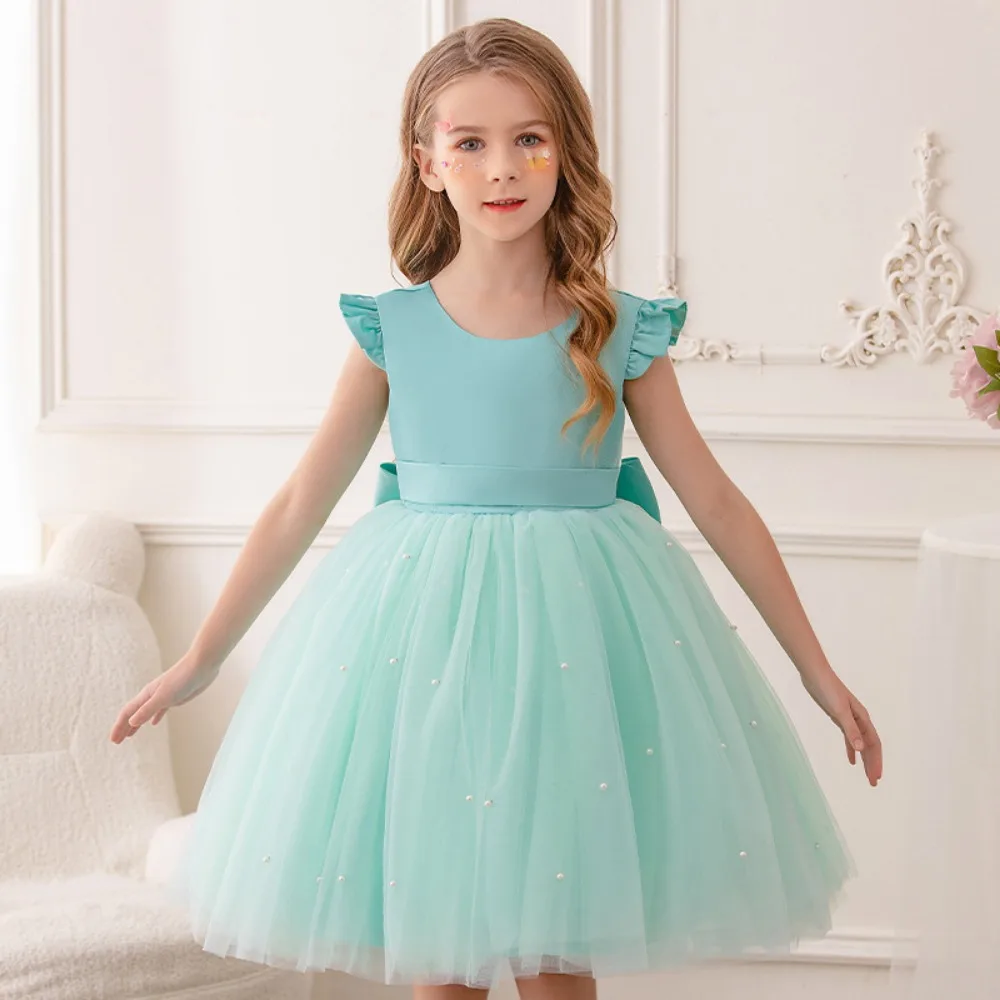 Girls Dress Lace and Sheer Floral Children's Clothing Pageant Dresses for Girls Flower Girl Dress