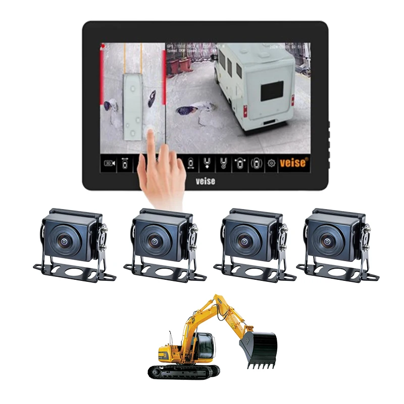 

HD 4 s 2D 3D 360 Degree AVM Surround Bird View Panorama Vehicle AI Truck Bus Car System for Truck RV Bus Camper