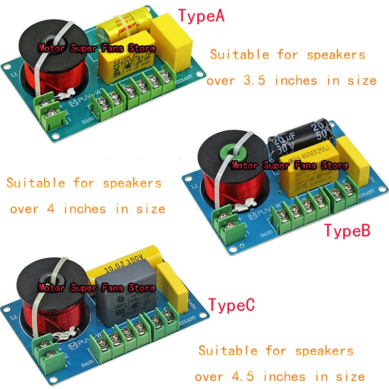 200W 3 Way HiFi Speaker Frequency Dividers Treble/Alto/Bass Audio Crossover Filter Circuit Board Home Theate DIY Speakers Filter