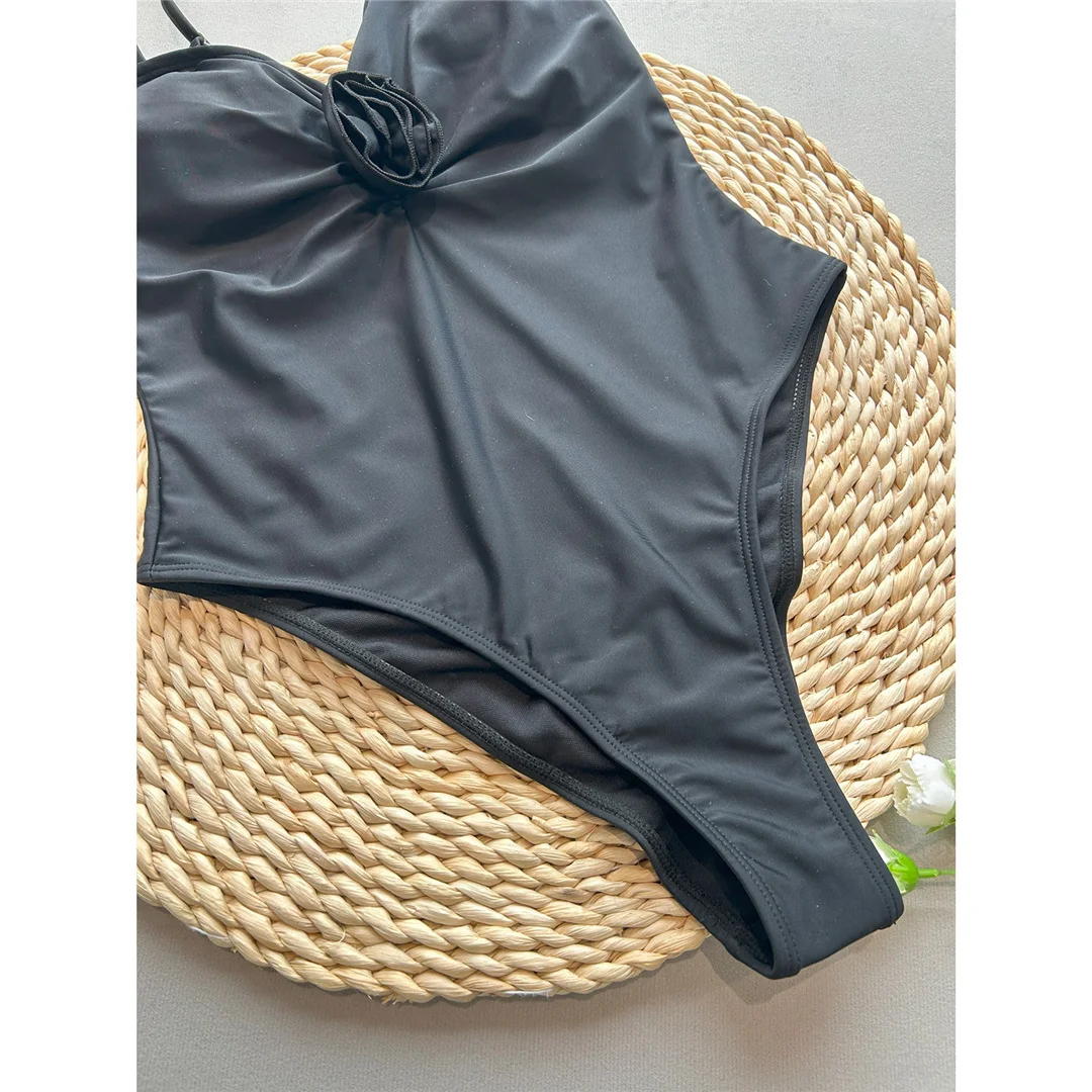 2026 Neuer 3D-Blumen-Punkte Scrunch-Butt Einteiliger Badeanzug Damen-Bademode mit hohem Beinausschnitt und Polsterung Badeanzug Schwimmanzug V6890 – Detail 14